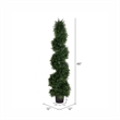 Vickerman 4' Plastic Artificial Potted Cedar Spiral Tree in Green