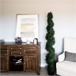 Vickerman 6' Plastic Artificial Potted Cedar Spiral Tree in Green