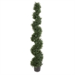 Vickerman 6' Plastic Artificial Potted Cedar Spiral Tree in Green