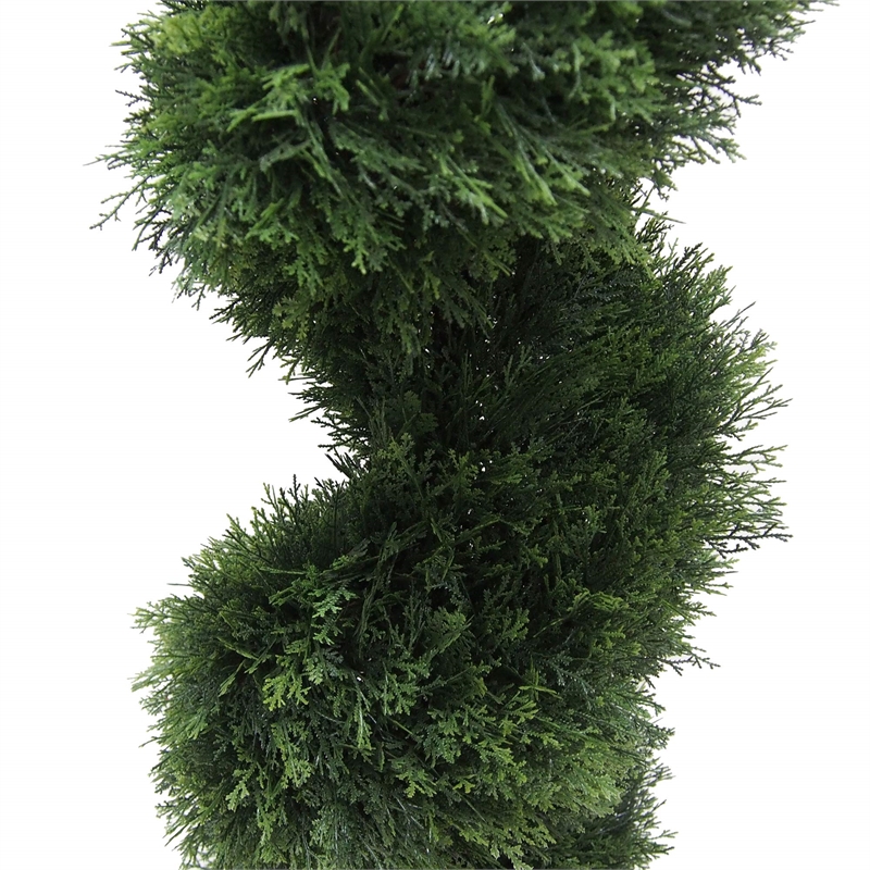 Vickerman 6' Plastic Artificial Potted Cedar Spiral Tree in Green