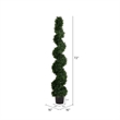 Vickerman 6' Plastic Artificial Potted Cedar Spiral Tree in Green