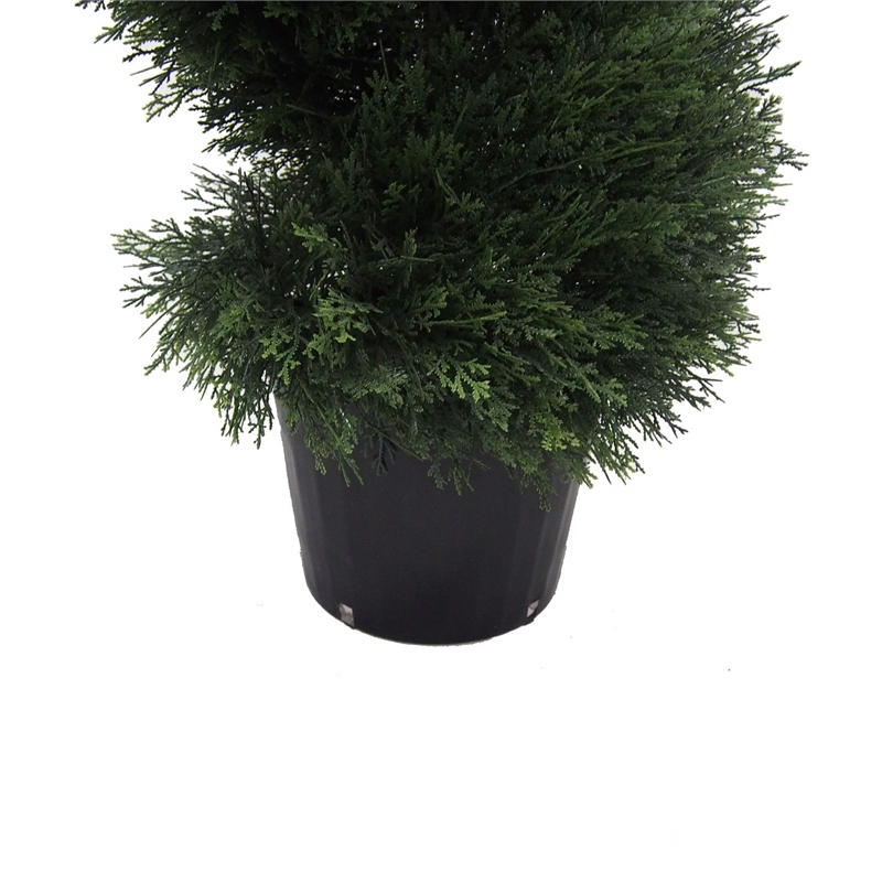 Vickerman 6' Plastic Artificial Potted Cedar Spiral Tree in Green