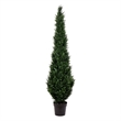 Vickerman 7' Contemporary Plastic Artificial Potted Cedar Tree in Green