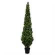 Vickerman 8' Contemporary Plastic Artificial Potted Cedar Tree with LED in Green
