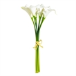 Vickerman 14'' Contemporary Fabric Artificial Calla Lily Bundle in White