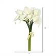 Vickerman 14'' Contemporary Fabric Artificial Calla Lily Bundle in White
