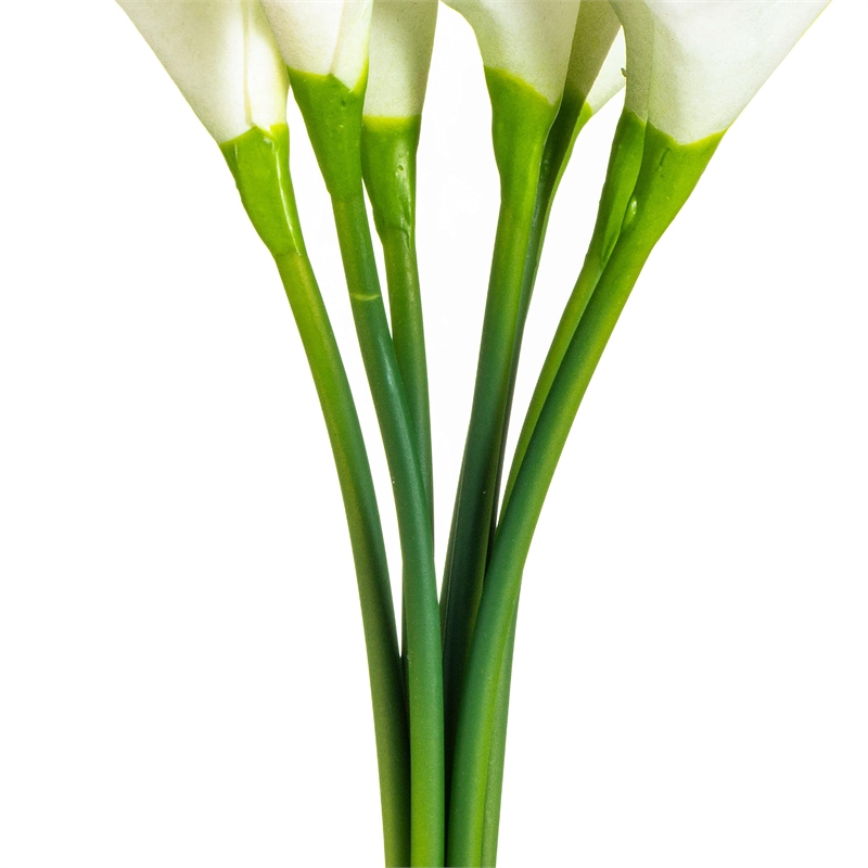 Vickerman 14'' Contemporary Fabric Artificial Calla Lily Bundle in White
