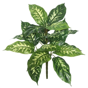 Vickerman 22&quot Fabric Artificial Dieffenbachia Plant in Green (Set of 2)