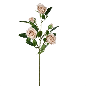 Vickerman 28'' Fabric Artificial Rose Spray in Pink/Taupe (Set of 3)