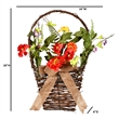 Vickerman Fabric Artificial Mixed Floral Basket with Flowers in Multi-Color