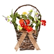 Vickerman Fabric Artificial Mixed Floral Basket with Flowers in Multi-Color