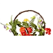 Vickerman Fabric Artificial Mixed Floral Basket with Flowers in Multi-Color