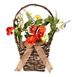 Vickerman Fabric Artificial Mixed Floral Basket with Flowers in Multi-Color