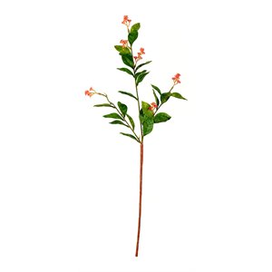 Vickerman 25&quot Artificial Scimmia Leaf with Flower Spray in Green/Red (Set of 6)