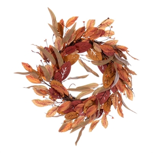 Vickerman 22&quot Red Artificial Leaf Wreath