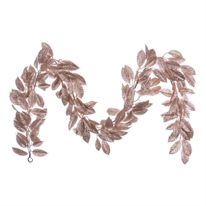 Vickerman 6' Cafe Latte Artificial Gardenia Glitter Garland