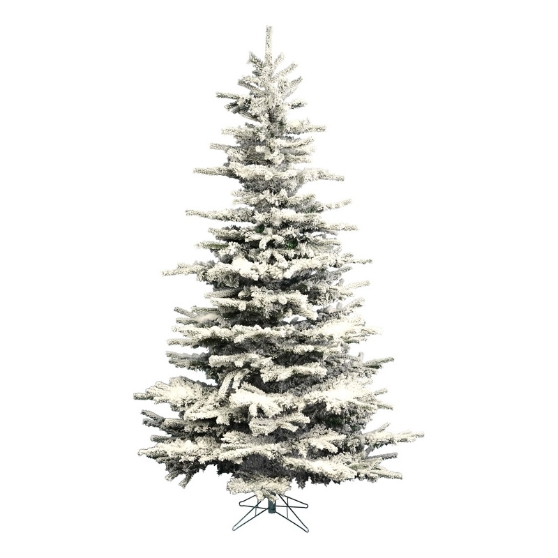 Vickerman 7.5' Flocked Green Sierra Fir Artificial Christmas Tree Unlit
