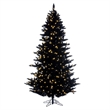 Vickerman 7.5' Flocked Black Fir Artificial Christmas Tree. Warm White LED Light