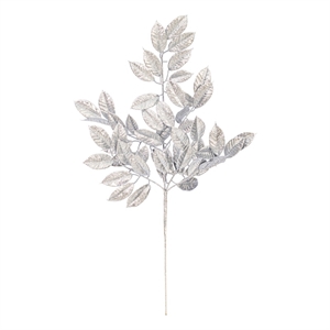Vickerman 31&quot Silver Artificial Gardenia Glitter Spray. 2 per bag.