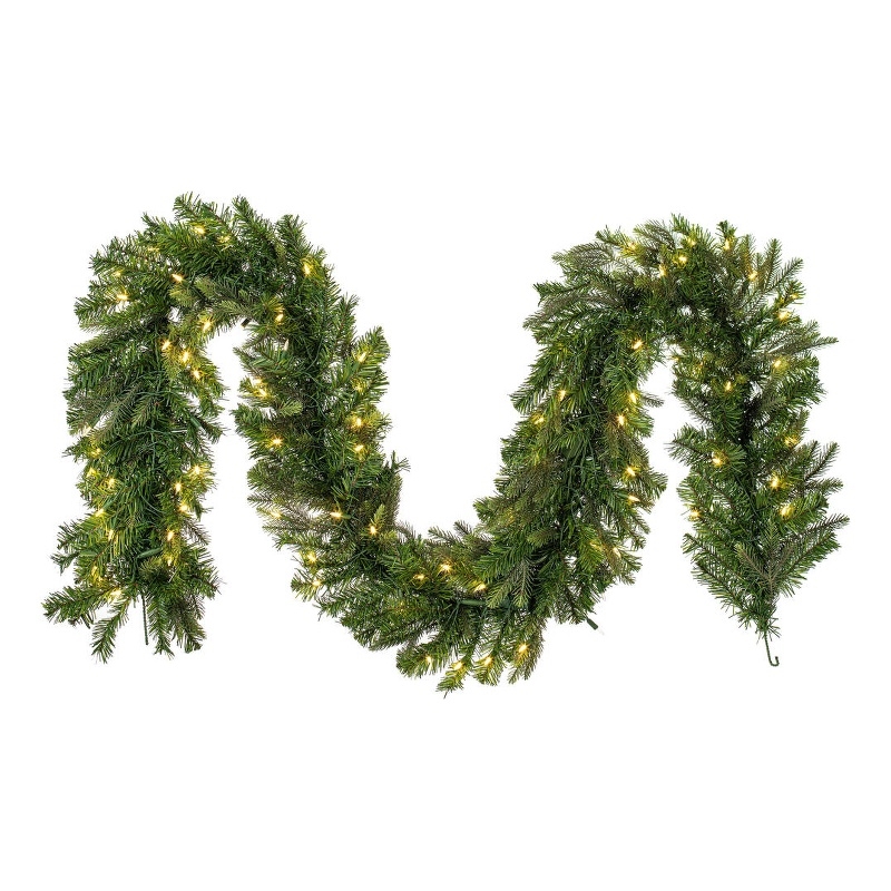 Vickerman 9' Douglas Fir Artificial Pre-Lit Garland. Warm White LED Lights