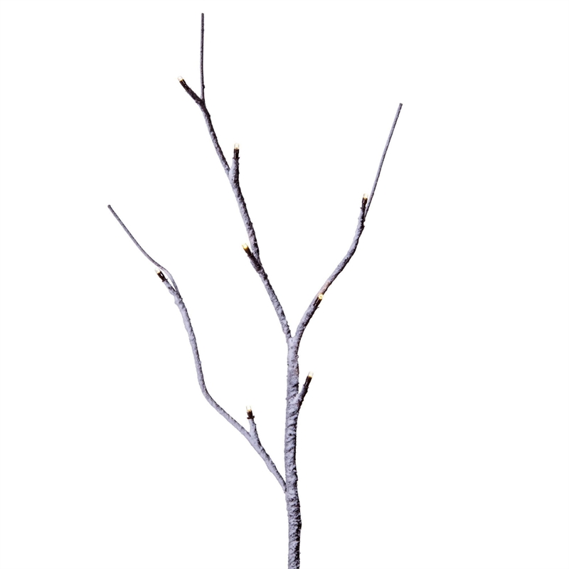 Vickerman 6' Brown Frosted Twig Tree. Warm White 3mm Wide Angle LED lights