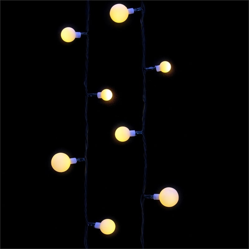Vickerman 400 Light Warm White LED Indoor/Outdoor Three Size Cherry Light Set.