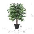Vickerman 4' Artificial Ficus Bush. Round Gray Plastic Container.