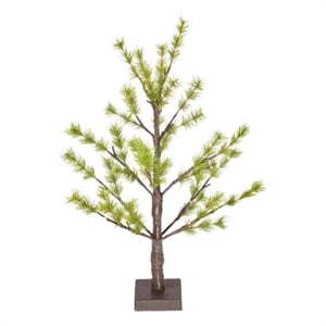 Vickerman 2' Green Mini Pine Twig Tree. Warm White 3mm Wide Angle LED lights