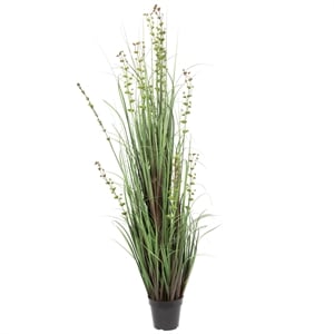 Vickerman 60&quot Artificial Potted Green Grass and Eucalyptus.