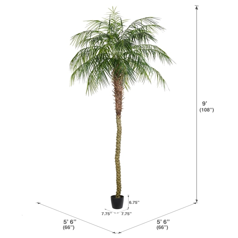 Vickerman 9' Artificial Green Potted Phoenix Palm Tree.