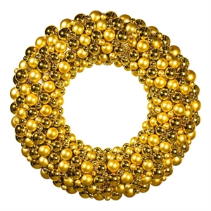 Vickerman 36&quot Gold Colored Ball Wreath