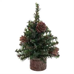 Vickerman 6&quot Carmel Pine Tree 72 Tips Wood Base