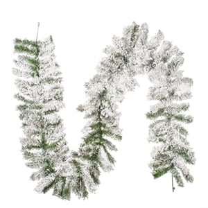 Vickerman 9' x 12&quot Flocked Alaskan Garland 140T
