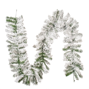 Vickerman 9' x 16&quot Flocked Alaskan Garland 220T