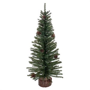 Vickerman 24&quot Carmel Pine Tree 282 Tips Wood Base