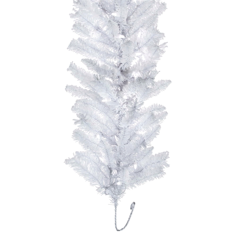 Vickerman 9' Flocked White Garland LED 100PW
