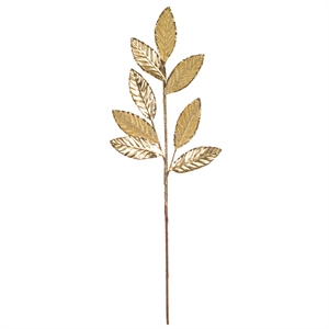 Vickerman 24.5&quot Traditional Fabric Leaf Spray in Beige Glitter (Set of 3)