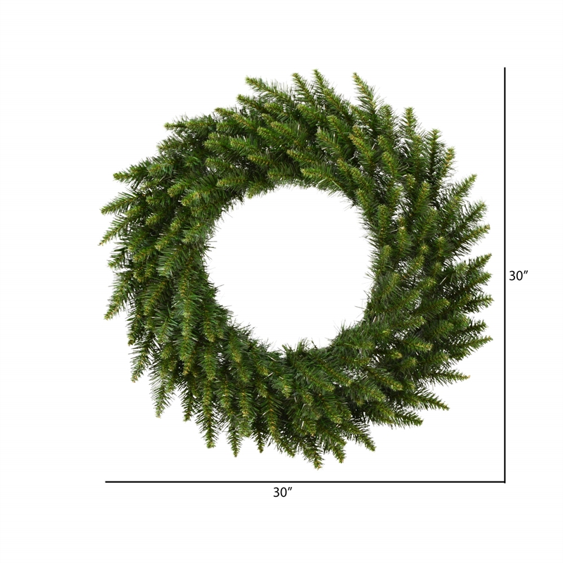 Vickerman Plastic Artificial Christmas Wreath with 170 PVC Tips in Green