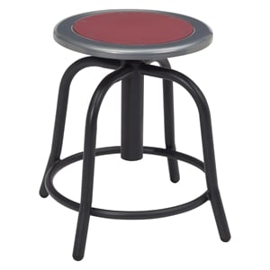NPS 6800 Series 18-24&quot Swivel Metal Stool with Burgundy Seat in Black