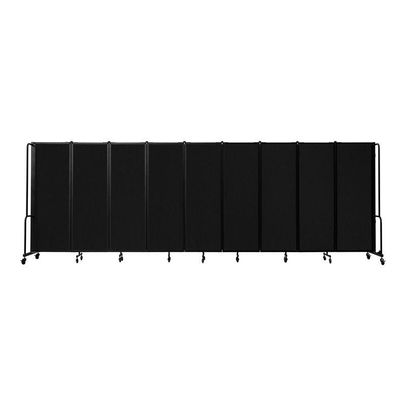 NPS ROBO Series 6ft Modern Metal Room Divider with 9 Sections in Black
