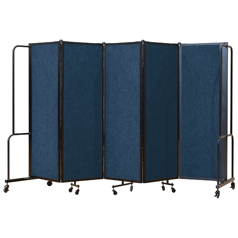 NPS ROBO Series 6ft Modern Metal Room Divider with 5 Sections in Blue