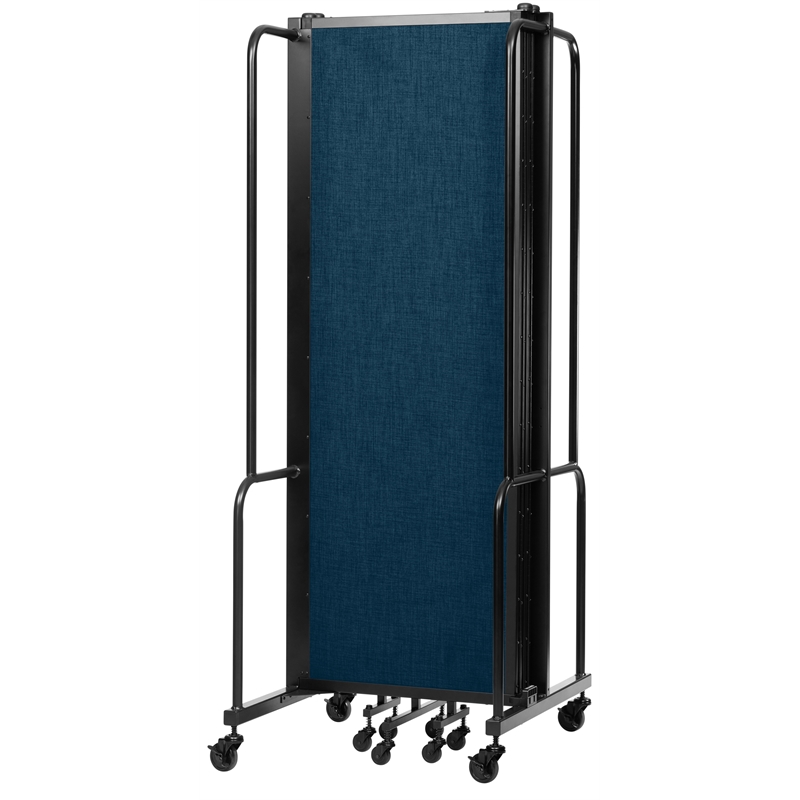NPS ROBO Series 6ft Modern Metal Room Divider with 5 Sections in Blue
