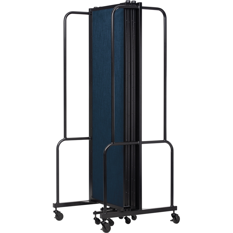 NPS ROBO Series 6ft Modern Metal Room Divider with 5 Sections in Blue