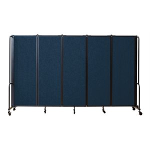 NPS ROBO Series 6ft Modern Metal Room Divider with 5 Sections in Blue