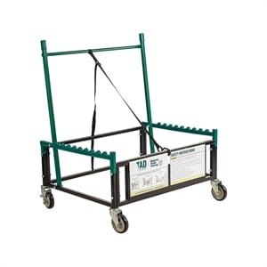 NPS Modern 4-caster Powder-Coated Steel Metal Table Assist Dolly in Brown