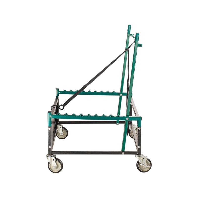NPS Modern 4-caster Powder-Coated Steel Metal Table Assist Dolly in Brown
