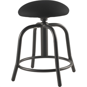 NPS 6800 Series 18-25&quot Swivel Metal Designer Stool with Black Seat in Black