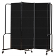 NPS ROBO Series 6ft Modern Metal Room Divider with 3 Sections in Black
