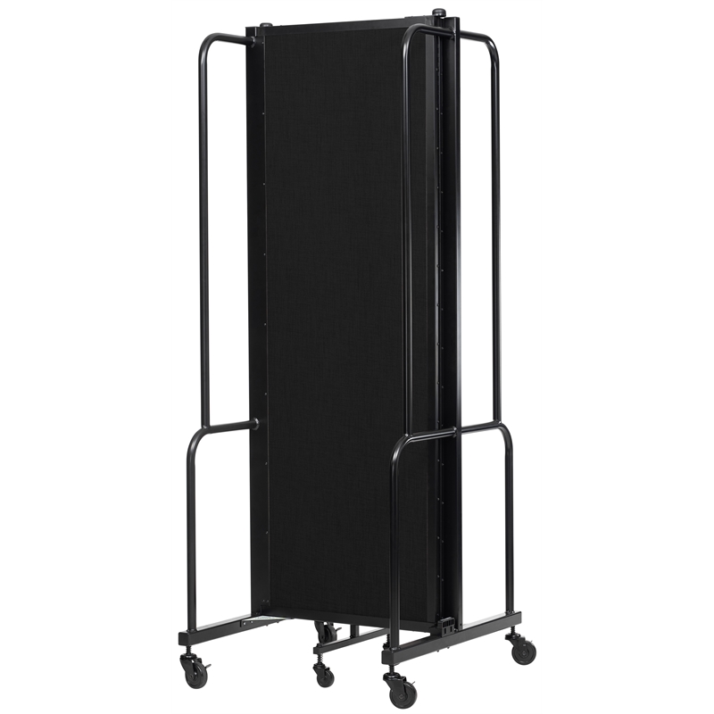 NPS ROBO Series 6ft Modern Metal Room Divider with 3 Sections in Black