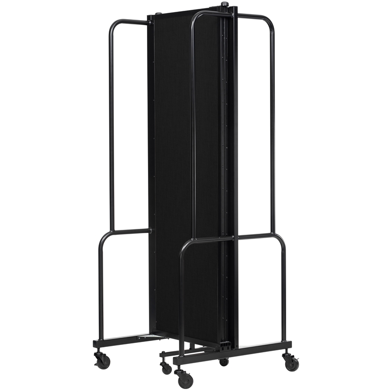 NPS ROBO Series 6ft Modern Metal Room Divider with 3 Sections in Black